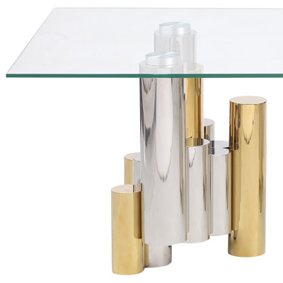 Table basse Tatina avec plateau en verre et pieds en métal pour le salon