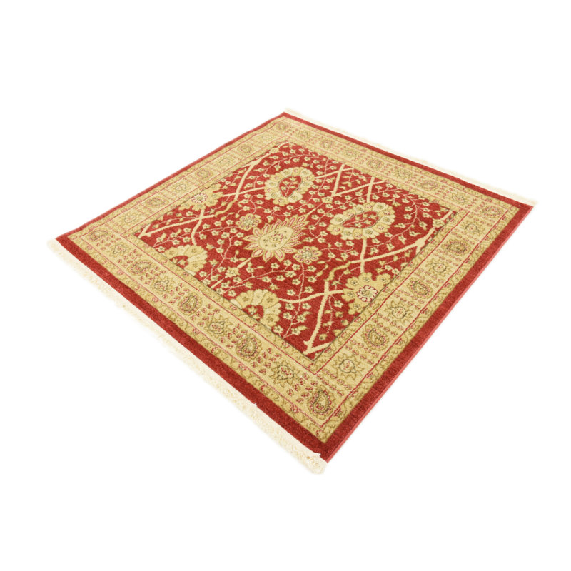 Moore Floral Indoor Rug, Square 4'