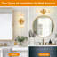 Appliques murales 13 po 100% laiton noir de luxe 13 po, applique linéaire moletée, applique murale pour meuble-lavabo (ensemble de 2)-379419641