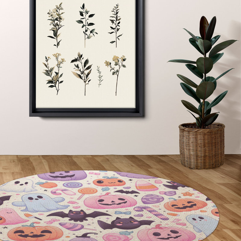 Tapis tressé Soft Scare Shadows, Rond 5 pi