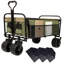 Chariot de chariot pliable d'une capacité de 440 lb avec système de cerclage et doublure en plastique 3 pièces, idéal pour la plage, le camping et le jardinage