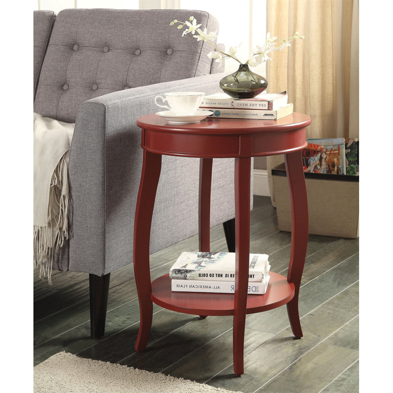 ACME Aberta Accent Table, Red, Red