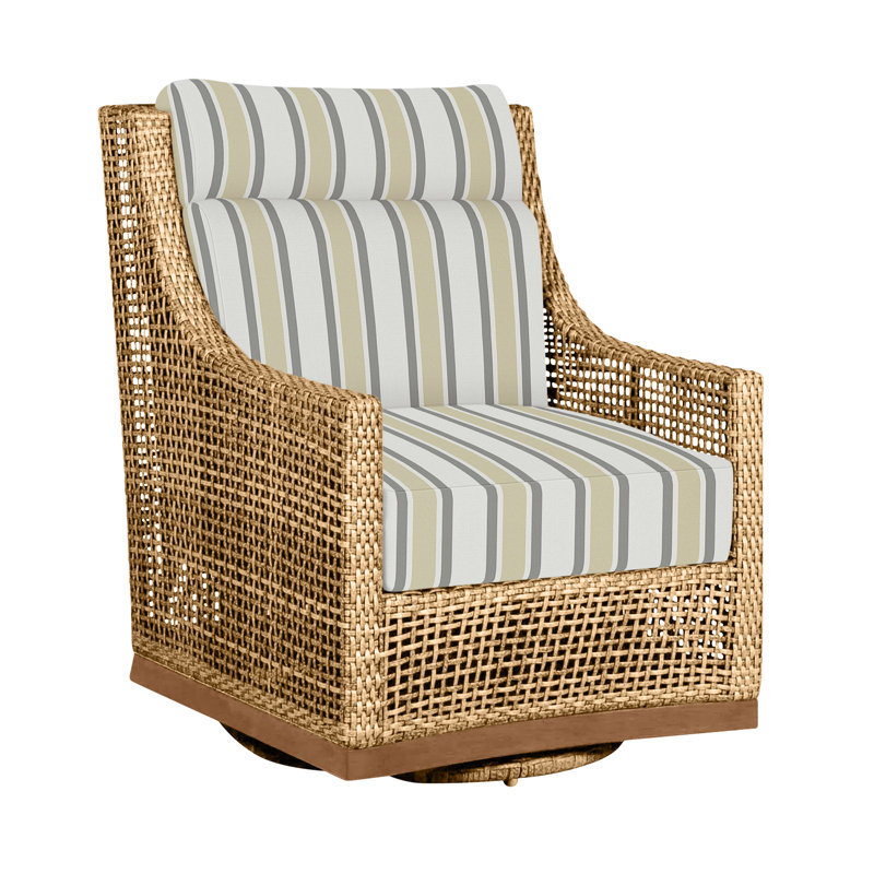 Outdoor Peninsula Gliding Wicker/Rattan Chair with Cushions, Light Raffia/Natural Sandalwood, No welt + Standard fill