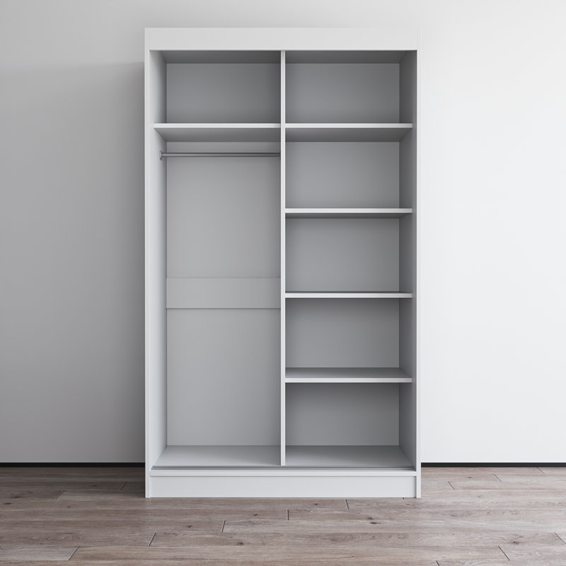 Armoire Jelinek 59 "avec tablettes réglables, tringle, Blanc, H 80 po x l 47 po x P 25,5 po
