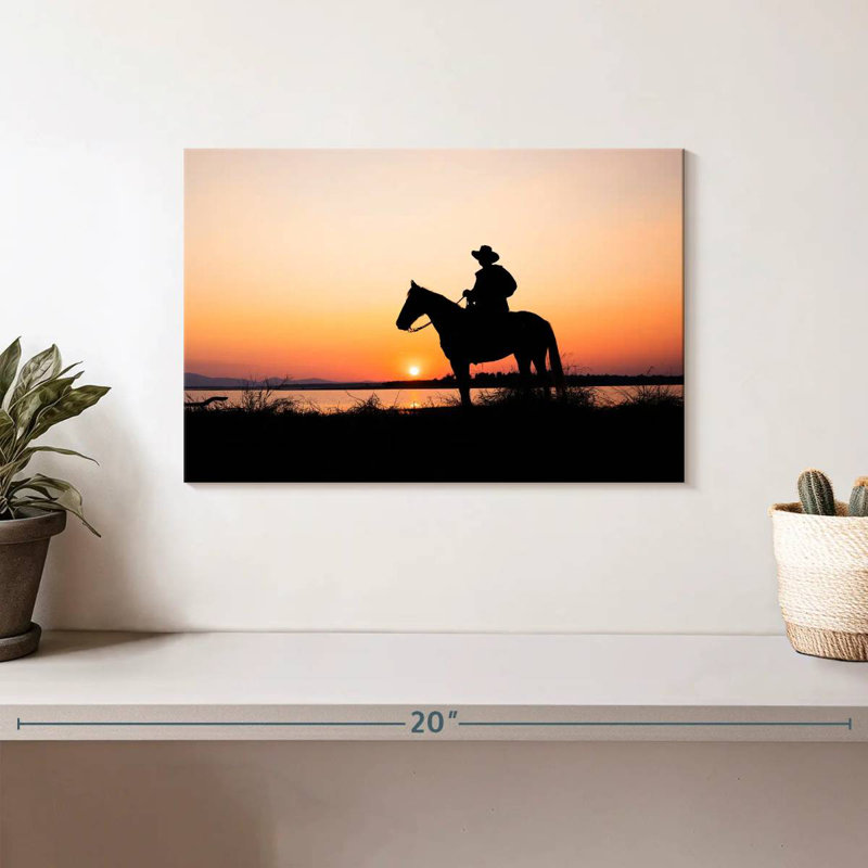 Silhouette de cowboy Lelar, H 8 po x l 12 po