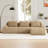 114" Modern L-Shaped Modular Sectional Sofa for Living Room,Flannelette Fabric,Oversized 3-Seater Couch,boneless sofa ,Movable Ottoman,Buckle connection,Anti-slip Design,No Assembly-93670472
