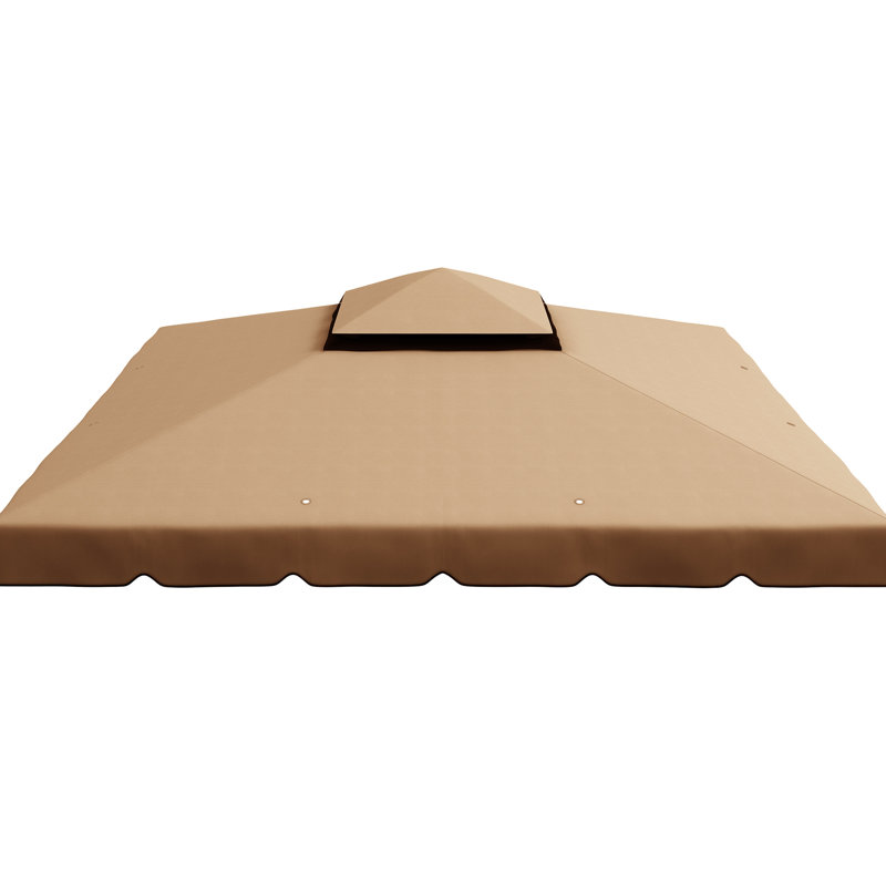 Auvent de remplacement pour abri de jardin 9,8 pi X, toit à double aération kaki pour remplacement de cour extérieure 9,8 pi, espace