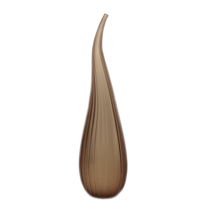 Murano Glass Stripe Vase, Tobacco