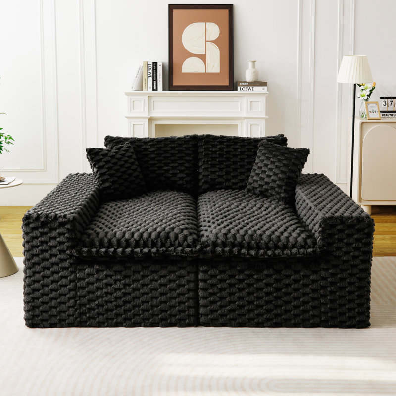 Canapé multifonctionnel en velours de luxe, Velours noir