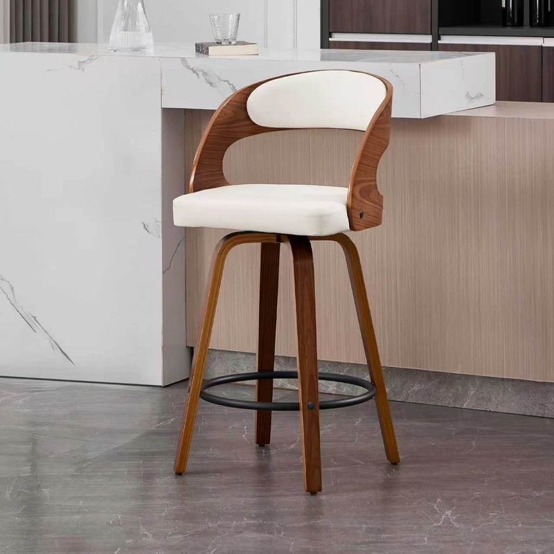 Ensemble de 3 tabourets de bar pivotants, Blanc, 3
