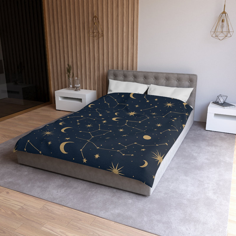 Microfiber Duvet Cover Boho Style, Design 90, Cream, Twin Duvet Cover