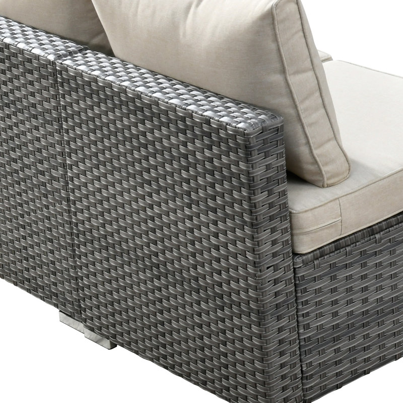 Ensemble de conversation d'extérieur pour 6 personnes avec coussins Aliva, Beige