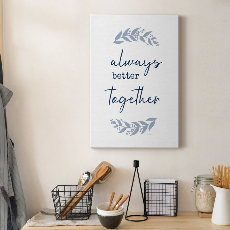 «Always Together», reproduction d'art textuel sur toile tendue, H 60 po x l 40 po x P 1 po