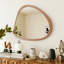 Grand miroir asymétrique 45 pouces, bois massif, habillage pour chambre à coucher, salon, salle de bain, miroir de couloir, cadre en bois, passage mural, entrée