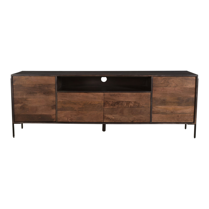 Tobin Media Console, Light Brown/Espresso/Black