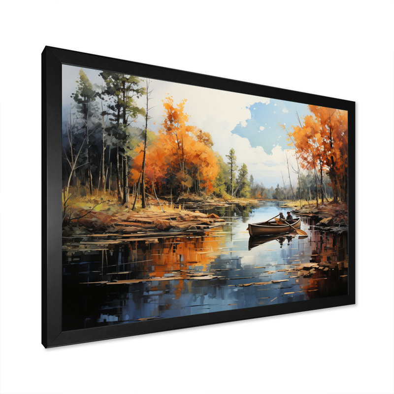 Canada River Rhapsody II sur toile, H 34 po x l 44 po x P 1,5 po, Cadre simple noir