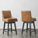 Aleksy Swivel Upholstered Counter Stool with Solid Wood Frame