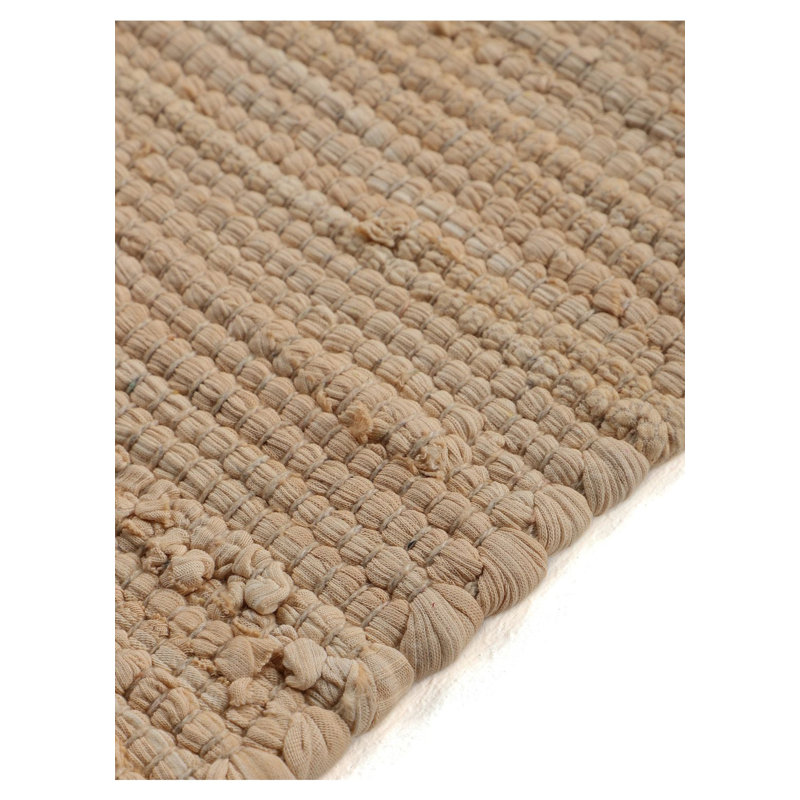 Chindi Uni Solid Colour Hand Crafted Hand Braided Beige Area Rug, Rectangle 160 x 230cm