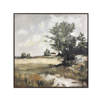 Country Edge Meadow Landscape Framed Canvas Art