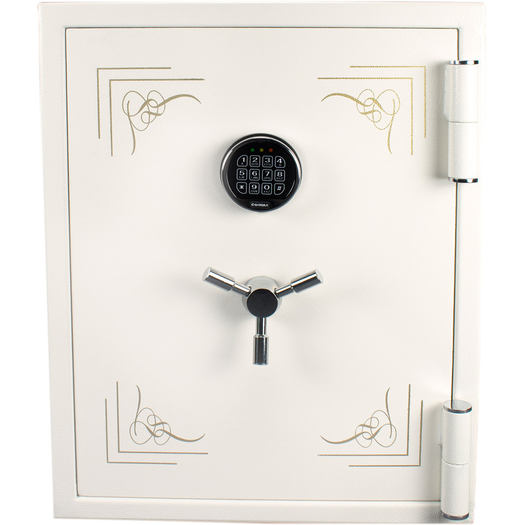 CUBIC FT KEYPAD FIREPROOF JEWELRY SAFE, WHITE Barska 