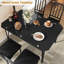 Ensemble de table de salle à manger moderne en verre noir 5 pièces - Meuble de cuisine peu encombrant avec chaises rembourrées - Design compact pour un coin appartement ou petit-déjeuner - Assemblage facile - Ensemble 1 + 4