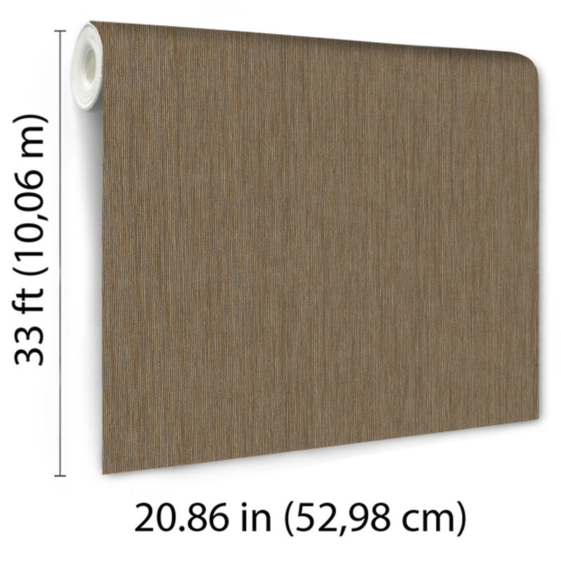 Papier peint brun Rafia Grasscloth, Brun