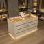 Armoire de présentation et de rangement 47,24 po lumière blanc cassé de luxe