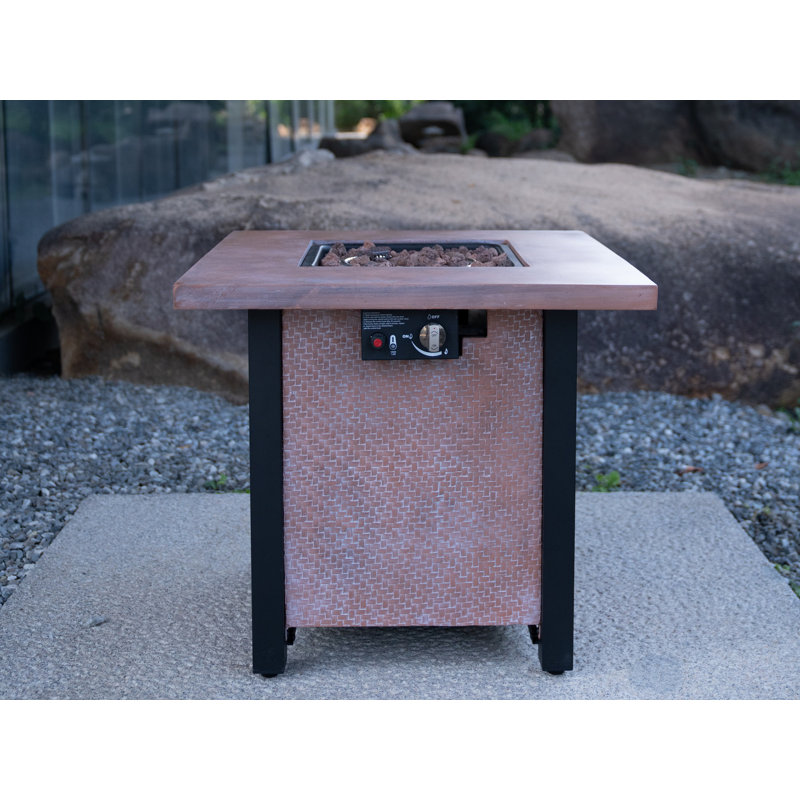 Table de foyer d'extérieur, Rose, H 25 po x l 27,95 po x P 27,95 po