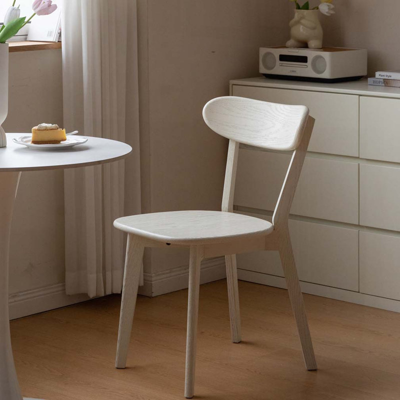 Chaises de salle à manger en bois, Blanc
