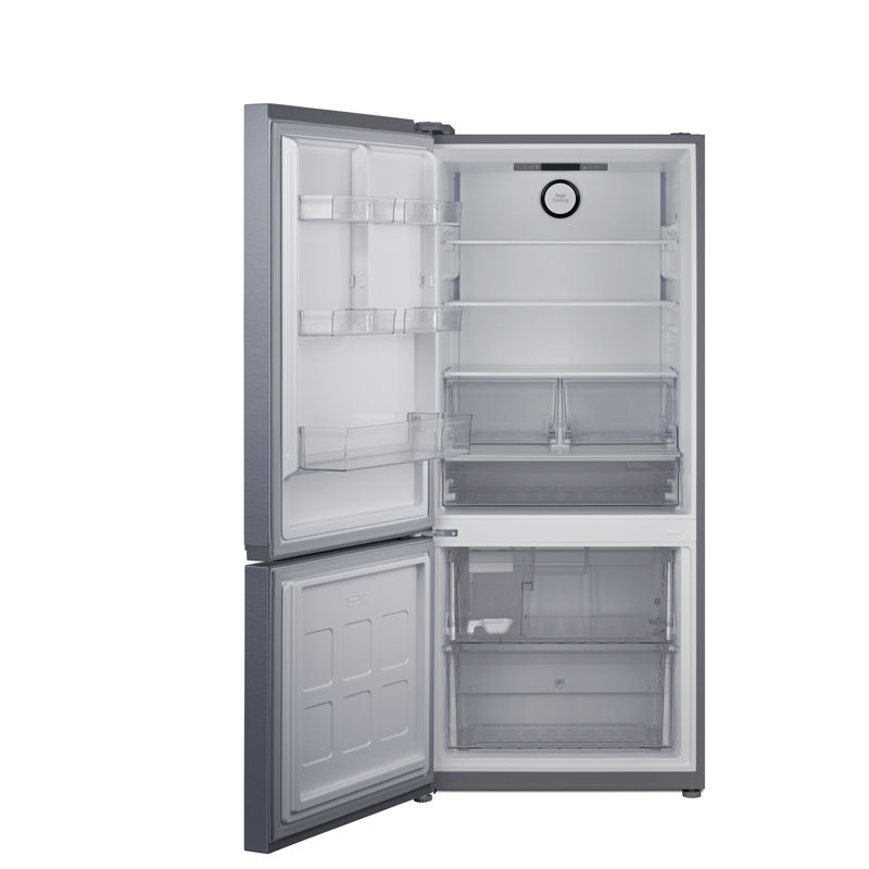 Summit Appliance 30" Wide Bottom Freezer Refrigerator with Icemaker, Counter Depth, Left Handed