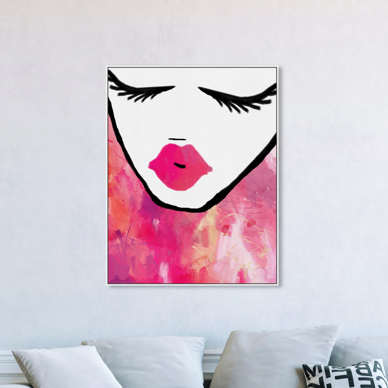Dreaming Her Portraits - Peinture, H 45 po x l 36 po, Toile blanche encadrée