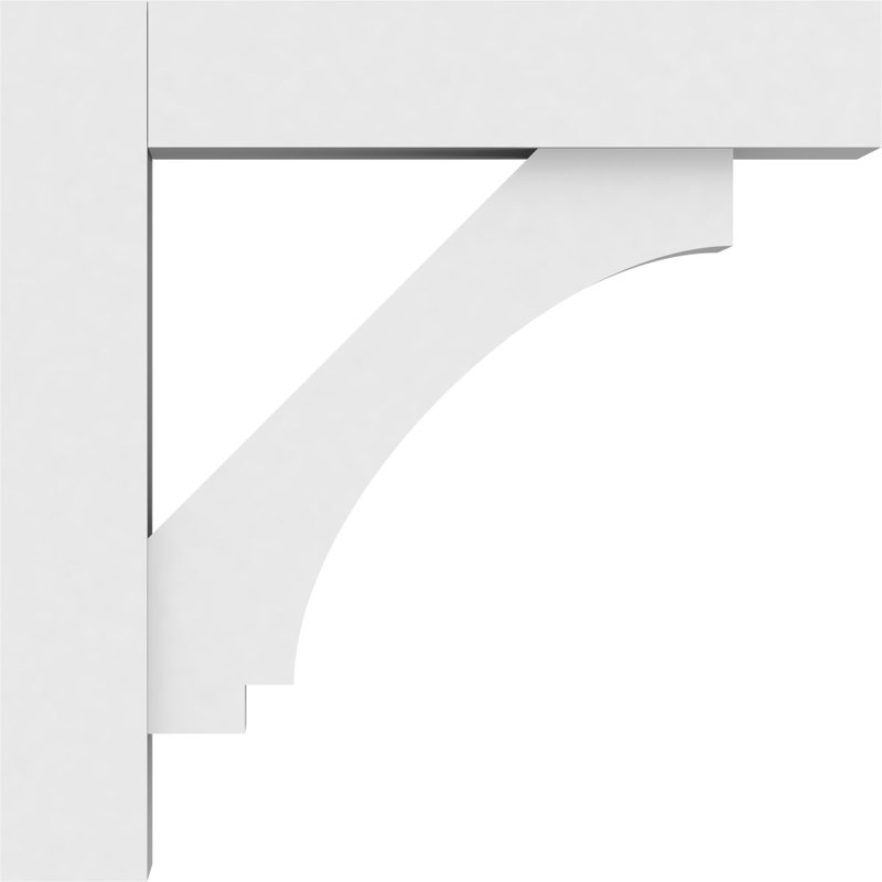 Support standard en PVC de qualité architecturale avec extrémités en bloc, H 12 po x l 3 po x P 12 po