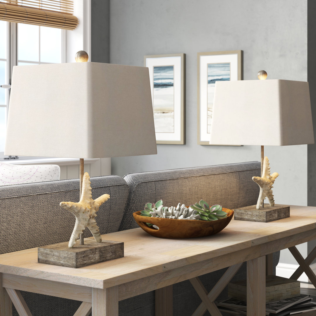 20.5" White/Cream Table Lamp Set (Set of 2) Dovecove