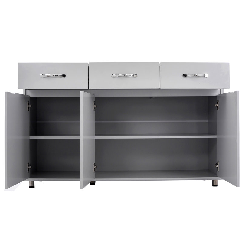 52.36'' Wide 3 - Drawer Storage Cabinet, Gray