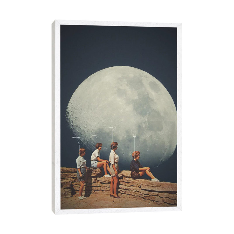 FriendsnotFriends by Frank Moth - Print on Canvas, 66.04cm H x 45.72cm W x 3.81cm D, White Framed