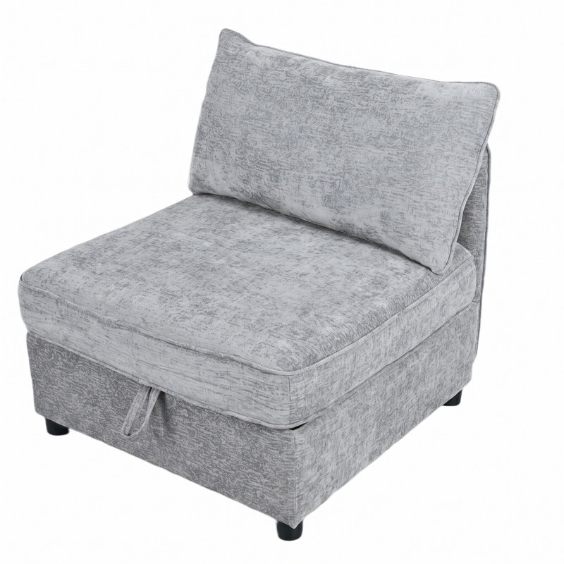 Cala Upholstered 61 " Chenille Sectional, Gris