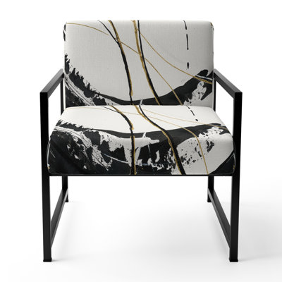 Tamerlane Gold Circle - Upholstered Modern Glam Accent Arm Chair