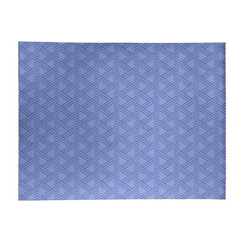 Tapis bleu/bleu zag zig monochrome, Rectangle 4 pi x 6 pi