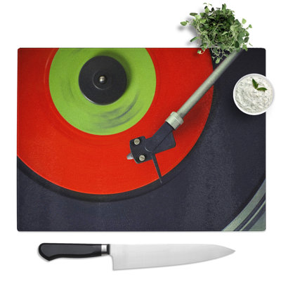 Turntable Record Vinyl  Glass Chopping Board