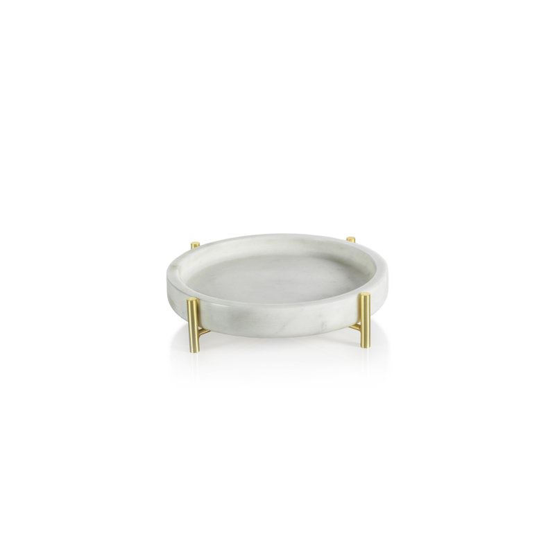Rodrigue Marble Tray, 1.75" H x 8" W x 8" D