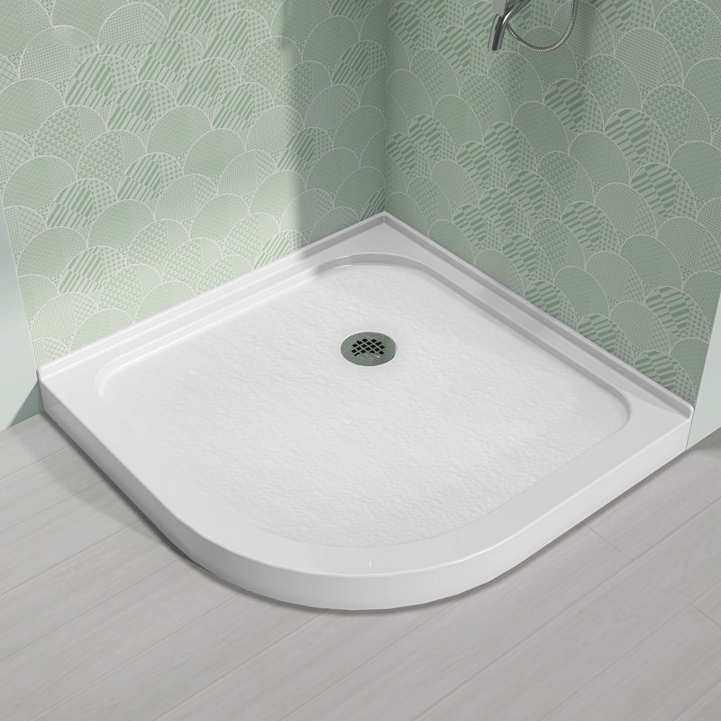 36 In. D X 36 In. W X 4 In. H Center  Drain Single Threshold Sector Shower Base