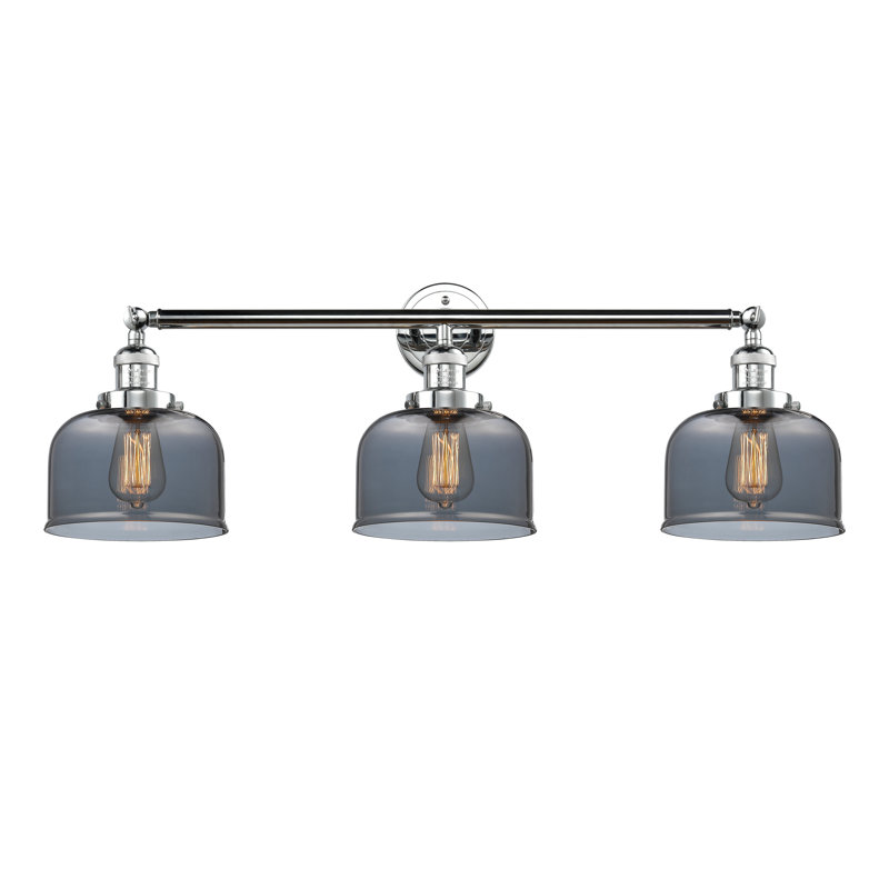 Bell - Luminaire de meuble-lavabo 3 lumières 32 po, Plaqué couleur fumée, Chrome poli, DEL