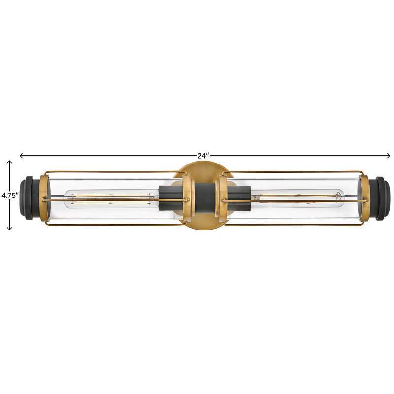 Masthead Heritage Brass 2-Light Outdoor Vanity with Clear Glass