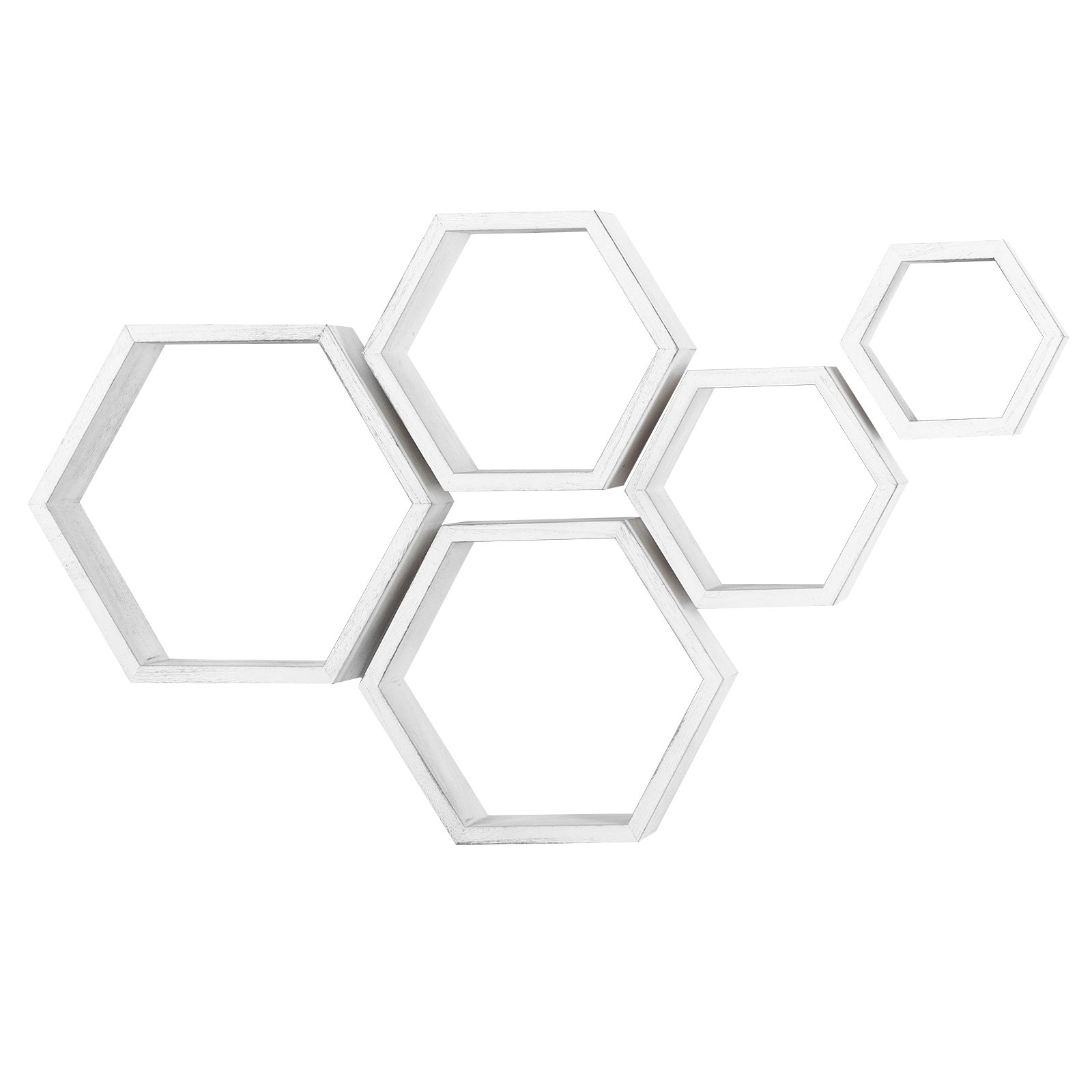 Ebern Designs 5 Piece Hexagon Floating Shelf | Wayfair