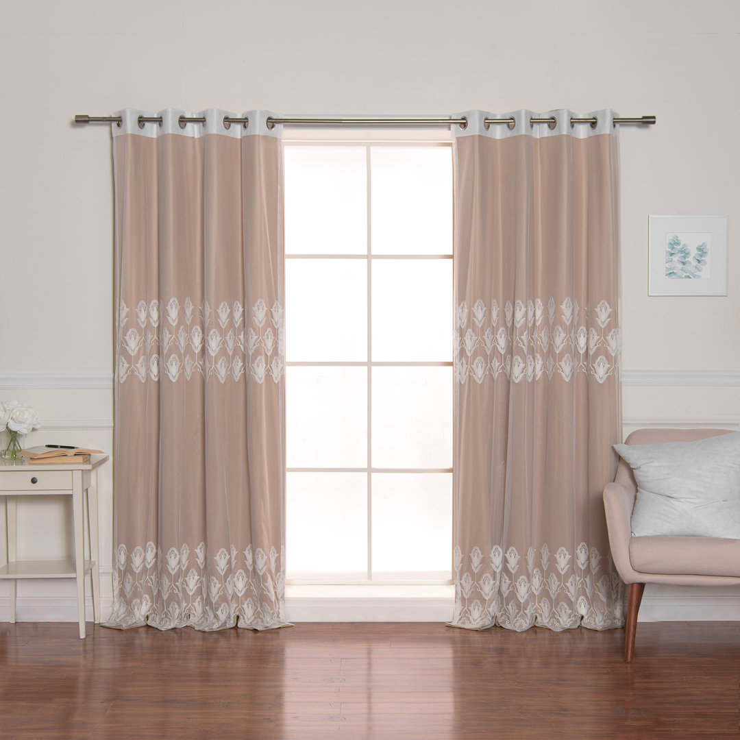 Brunonas Polyester Blackout Curtains / Drapes (Set of 4) Red Barrel Studio® Curtain 