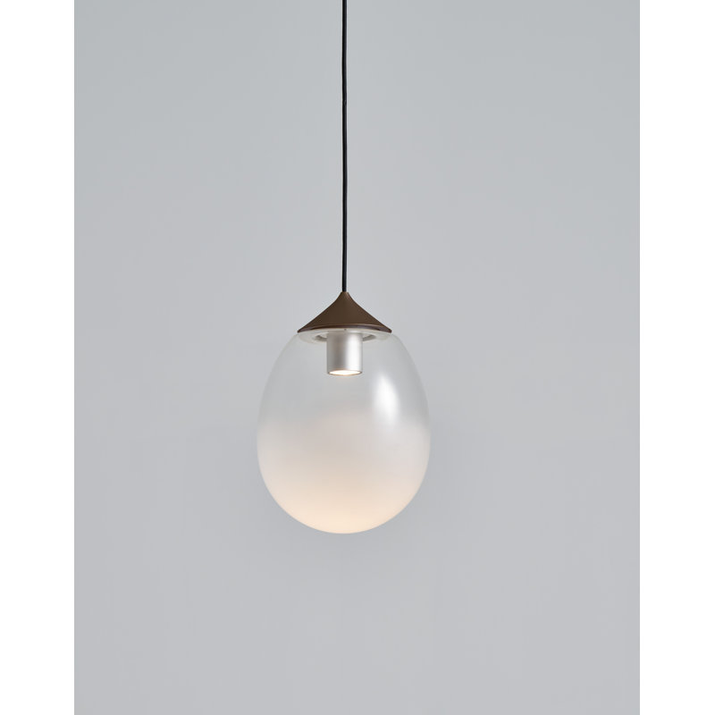 Luminaire suspendu DEL brume L, Cacao, H 13,7 po x l 9,8 po x P 9,8 po