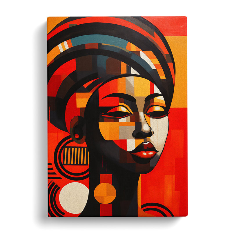 African Woman Constructivism No.2 - Wrapped Canvas, 60cm H x 40cm W x 3cm D