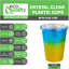 Petits gobelets jetables en plastique transparent de 12 oz avec couvercles plats pour boissons froides, café glacé, parfait, jus, boissons gazeuses, cocktail et tasses de fête (100)