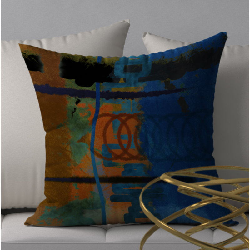 Housse et insert de coussin carré Fable Go-Ahead, 18" x 18"