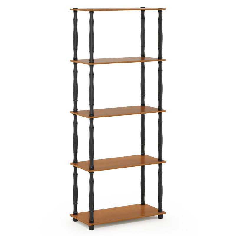 Maxine 59.9cm W Manufactured Wood Shelving Unit, Light Cherry/Black